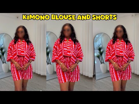 How to make a Trendy Kimono Blouse with Floating Pocket and Shorts