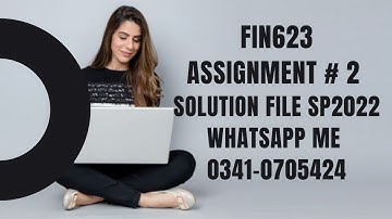 FIN623 assignment 2 solution sp2022 fin623