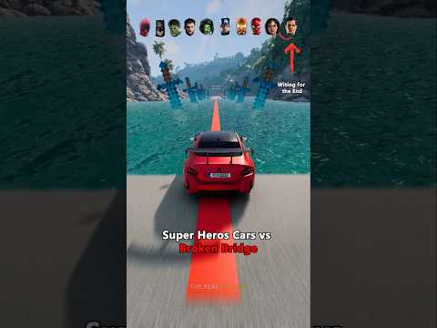 Super Heros Cars Vs Broken Bridge BeamNG Drive Shorts Beamngdrive