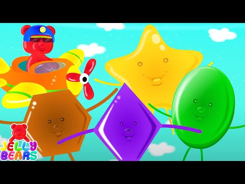 Ten Little Shapes Jumping On The Bed + Nursery Rhymes and Educational Videos For Kids