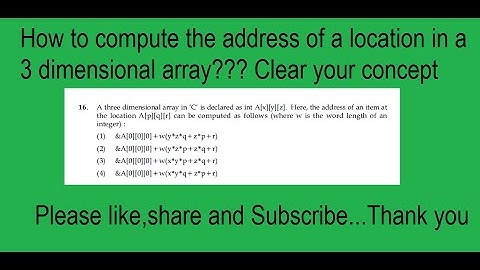 In three Dimensional array in C how to compute the address of the location A[p][q][r]