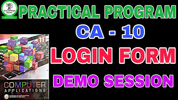 11th Computer Applications practical program Exercise 10 Login Form