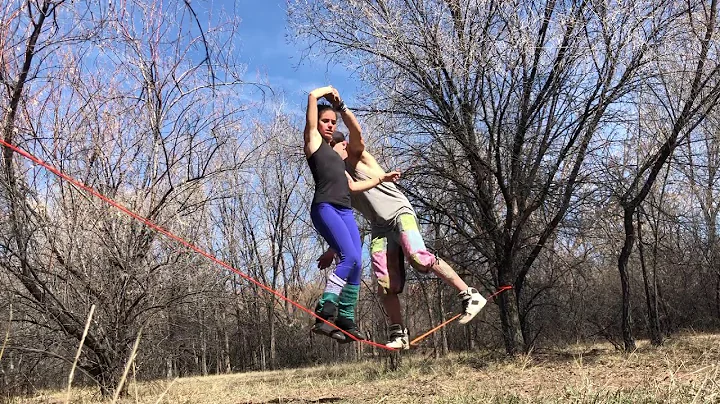 Tandem Slackline - Josh Beaudoin and Michelle Grif...