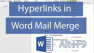 Personalized Hyperlinks in Mail Merge MS Word