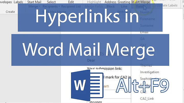 Personalized Hyperlinks in Mail Merge MS Word