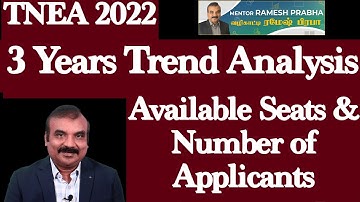 Available Seats & Number of Applicants | Last 3 Years Trend | TNEA 2022 | Mentor Ramesh Prabha