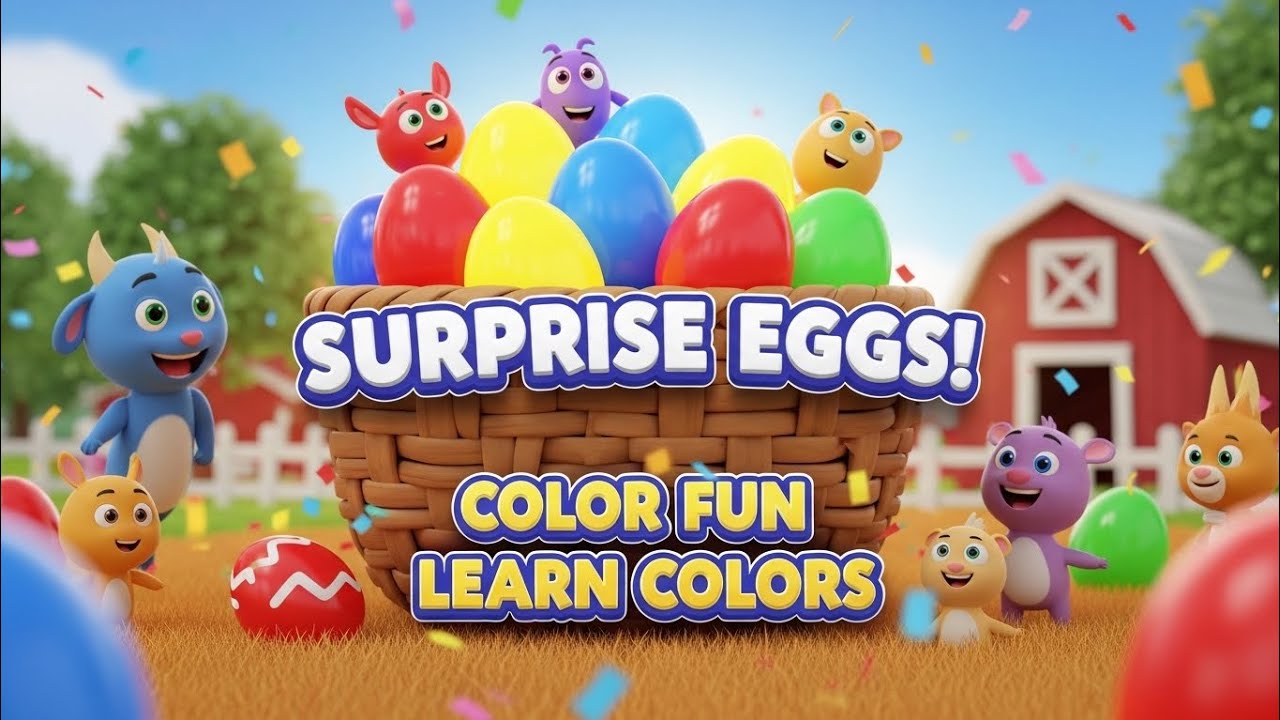 Colors Eggs on the Farm 🌈 Kids Learning Video 