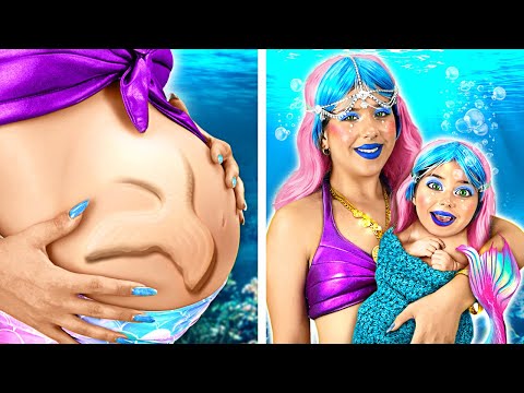 WOW 🤯 Real Life Pregnant Mermaid! Crazy Pregnancy Hacks and Funny Situations by La La Life