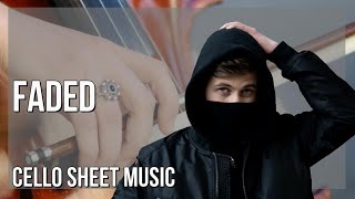 SUPER EASY Cello Sheet Music: How to play Faded  by Alan Walker