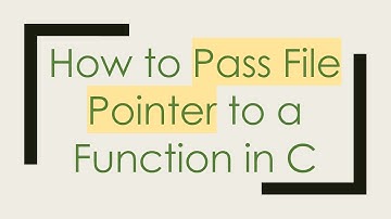 How to Pass File Pointer to a Function in C