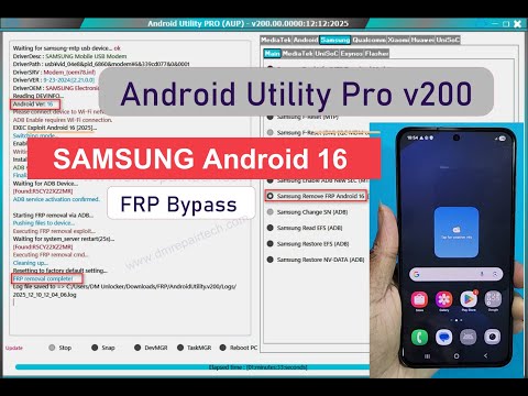Android Utility Pro SAMSUNG FRP Bypass Android 16 (2026) | Samsung Android 16 Google Account Remove