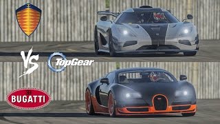 Koenigsegg ONE:1 vs Bugatti Veyron Super Sport - TOP GEAR Track Battle! Koenigsegg One Vs Bugatti