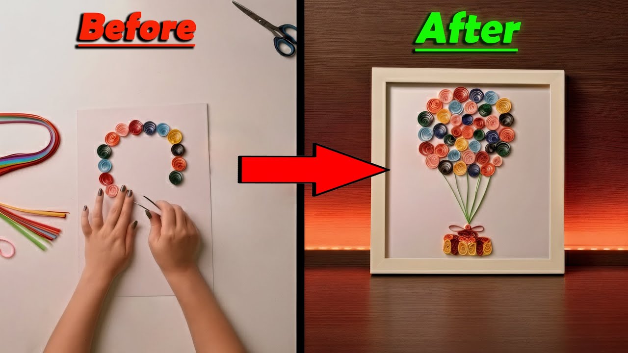 🎁 A Beautiful Balloon with a Gift  | Satisfying Paper Quilling