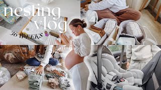 PREP WITH ME FOR BABY/NESTING VLOG [ep. 2]: dresser organization, car seat install, diaper caddies!