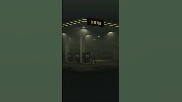 Foggy Night Realistic Gas Station #aesthetic #blender #night #fog #shorts #tutorial #animation