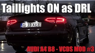 Audi A4 B8 - VCDS Coding MOD #3 - TailLight ON with DRL (how to step by step) Net Worth
