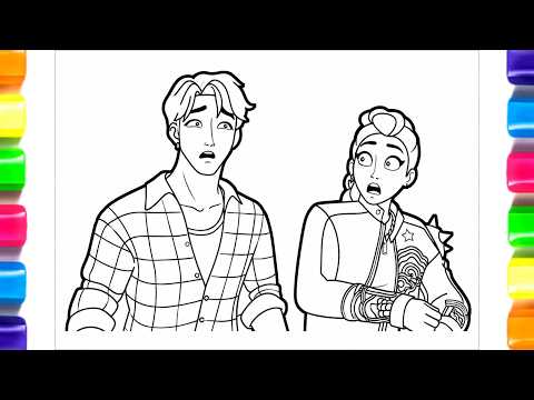 KPop Demon Hunters 🎨 Coloring Characters with Markers  Speed Coloring & Relaxing Music
