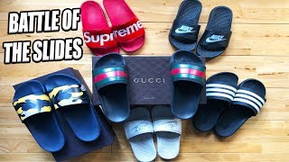 nike and adidas slides