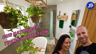 How We Transformed our Bathroom into a Tropical Sanctuary  Bathroom Makeover From Start to Finish