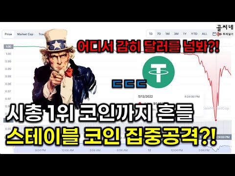   시총1위 코인까지 흔들흔들 계속 공격받는 스테이블 코인 테더 기축통화 CBDC Tether 비트코인