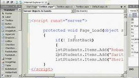 Asp.Net III : ListBox Inline Page Mode IsPostBack - Shalvin