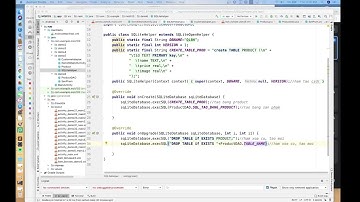 Android cơ bản - Bài 6 - Thêm, sửa, xóa, hiển thị trong SQLite
