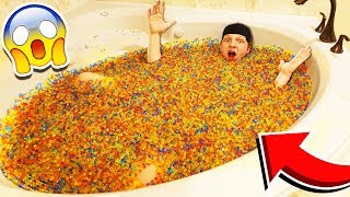 1 MILLION ORBEEZ IN MY BATHTUB FOR 24 HOURS!