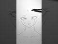 目と線画だけ　思いつきで線画を描くところから動画撮っていたら普通に時間足りませんでした　#drawing #メイキング #イラスト #イラストメイキング #shorts
