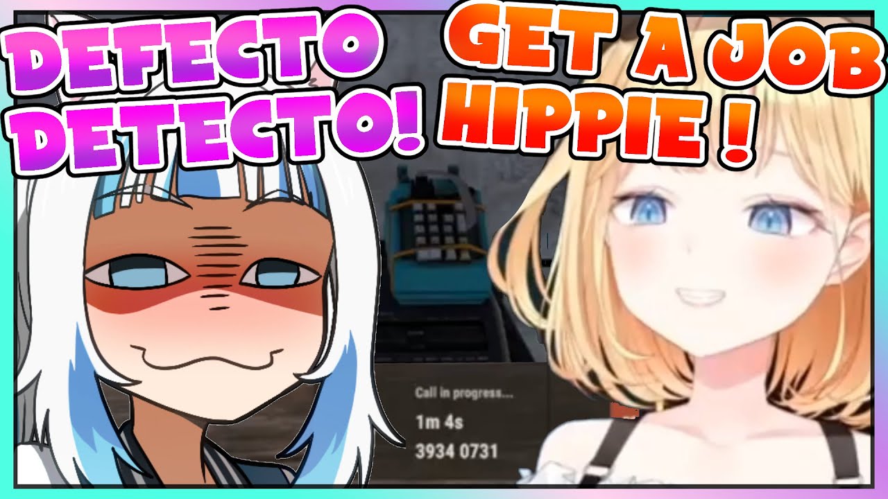 Ame calls Gura to offer her taxi services but Gura ain't buying