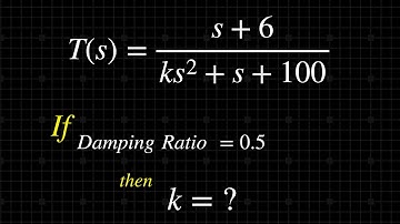 Damping ratio solved problem | Find unknown value k | Control System Solved Problem