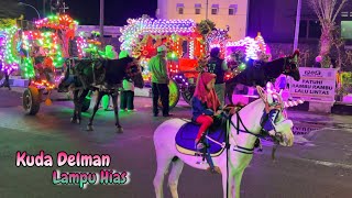 SPECIAL DELMAN RIDE - DELMAN HORSE FULL OF BEAUTIFUL DECORATIVE LIGHTS - KUDA DELMAN KUNINGAN