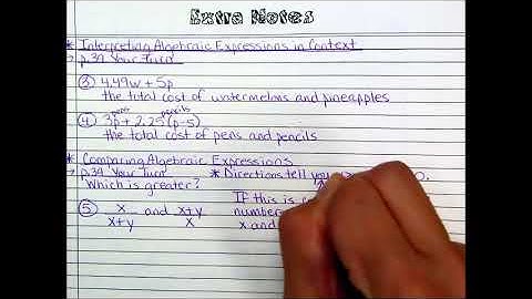 Lesson 2-1: Modeling with Expressions