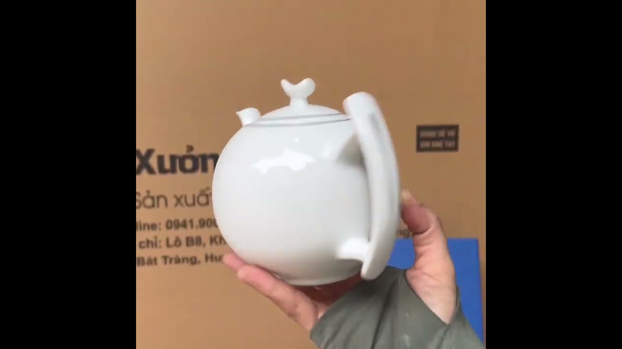 BỘ ẤM TRÀ BÁT TRÀNG IN LOGO CÔNG TY CỔ PHẦN KIỂM ĐỊNH XÂY DỰNG THIẾT KẾ ĐÔ THỊ XANH VẼ CHỈ VÀNG