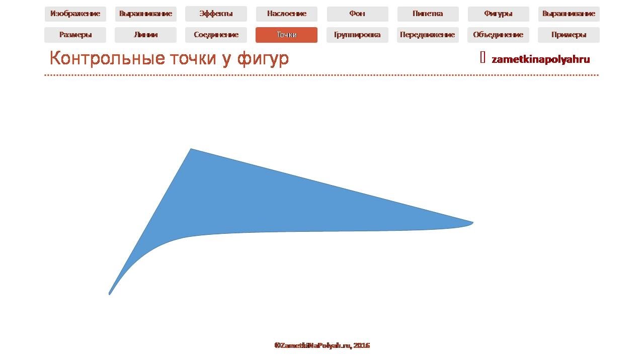 ⁣Контрольные точки фигур в презентациях PowerPoint 2016