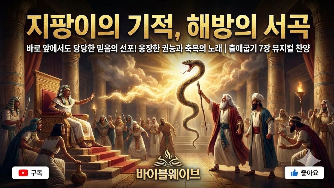 지팡이의 기적, 해방의 서곡 | 바로 앞에서도 당당한 믿음의 선포! 웅장한 권능과 축복의 노래 | 출애굽기 7장 뮤지컬 찬양 #바이블웨이브 #출애굽기찬양 #출애굽기7장