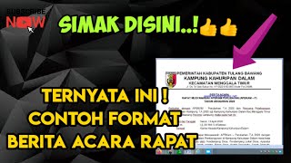 Contoh serta cara buat berita acara rapat musyawarah desa ternyata mudah dipahami-Tutorial komputer