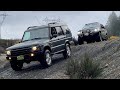 Land Rover Discovery 2 &amp; Jeep Grand Cherokee WJ take on wet Vancouver Island Trails