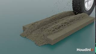 Tire Driving Through Sand Simulation