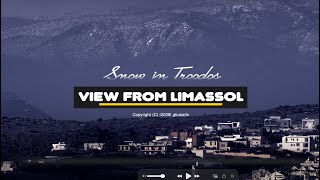 Snow in Troodos. View from Limassol. Panasonic CX10