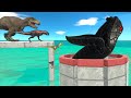Which dinosaurs jump into black mamba  animal revolt battle simulator