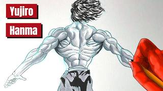 Drawing Yujiro Hanma but his muscles get bigger every minute | How to Draw Anime