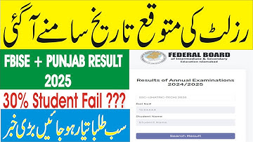 Result Federal Board (fbise) 2025 | PUNJAB Board Result 2025 | 9th &10th class result 2025