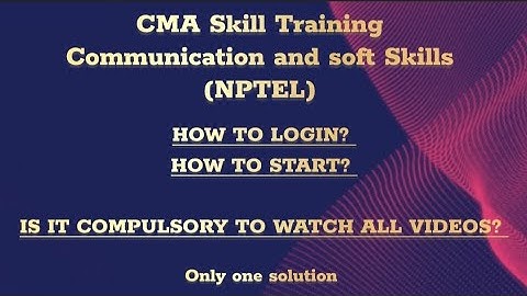 cma skill training NPTEL Communication and soft skill Full details must watch #cmainter #cma