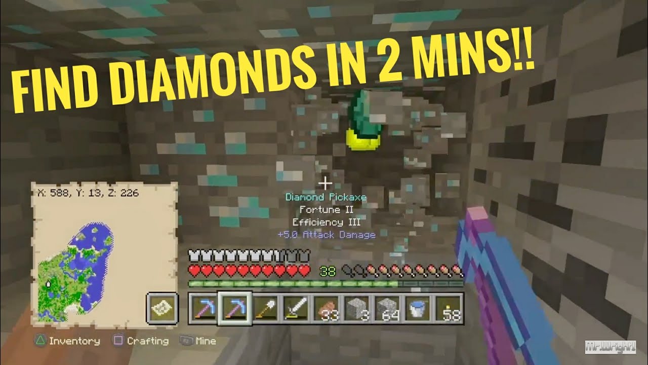 find diamonds in minecraft ps4