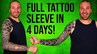 I Got A Full Geometric Tattoo Sleeve In 4 Days!!! Follow me along the journey from start to finish!