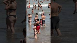 🇦🇷 Crowded Mar del Plata Beach Argentina