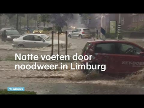 Natte voeten door noodweer in Limburg - RTL NIEUWS