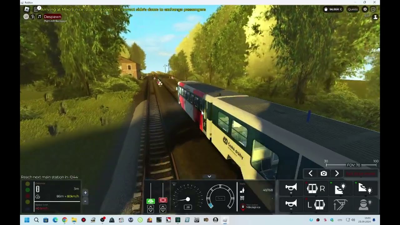 Roblox Train Sim Civilín - Skrochovice ve Slezsku (Regionova PID) + Hlášení