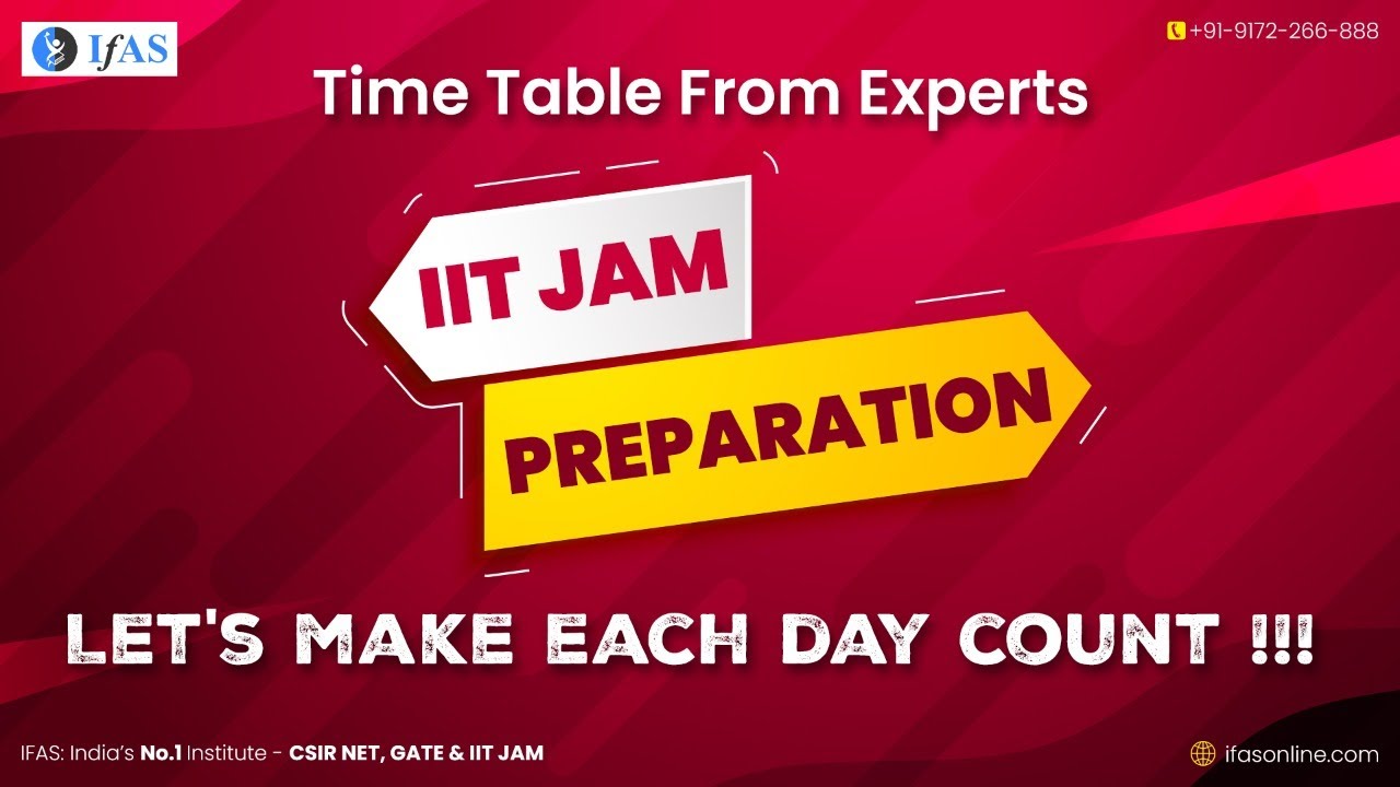 How To Make a Timetable For IIT JAM 2023 IIT JAM Mathematics IFAS