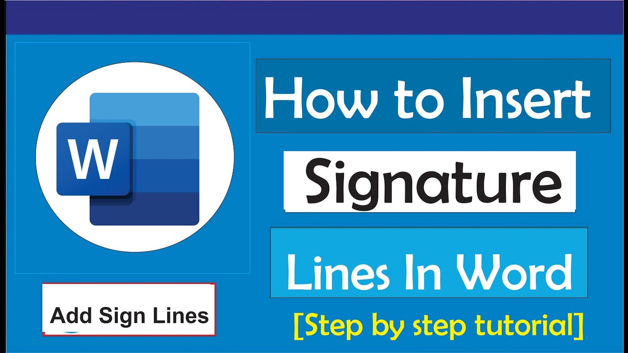 How To Insert Signature Line In Word Microsoft Word YouTube